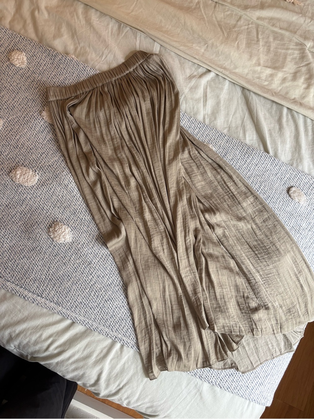 Philosophy light green pleated midi skirt